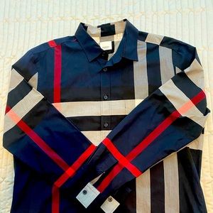 Mens Burberry button shirt size XXL